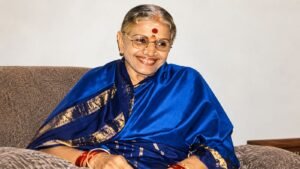M S Blue saree
